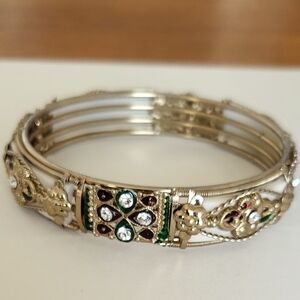 Elegant Gold and Silver Bangle Bracelet